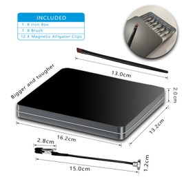 Third Hand Soldering, 12 x Soldering Aid with Crocodile Clips and Magnetic Base, Includes 1 Brush, Non-Slip Design and Flexible, Ideal for Soldering Aid, Board Holder and Model Making Accessories