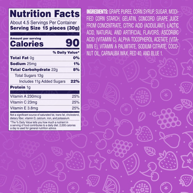 Welch's Fruit Snacks, Concord Grape Snack Box, Gluten Free, 5oz