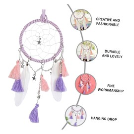 Ciieeo Dreamcatcher Ornament with Purple Tassels and Wall Hanging Decor for Weddings and Home Adornment Beautiful Art Craft to Share Dreams and Memories
