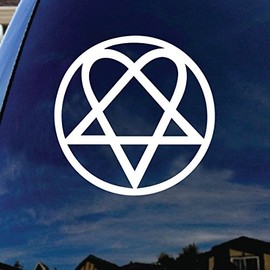 SoCoolDesign Heartagram Car Window Vinyl Decal Sticker 7" Wide