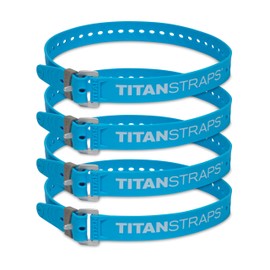 Titan Industrial Straps – Strong & Simple Tie-Downs for Construction (Welders, DIY Home) & 1st Responders – 3 Year Warranty, Batch Tested – 70 lb. Working Load 30" Length, Ocean Blue, 4-Pack
