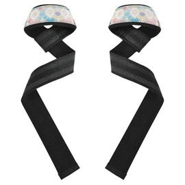 Correas de levantamiento de fuerza de 26 pulgadas, diseño geométrico plano, octogonal, coloridas para entrenamiento de potencia, entrenamiento de fuerza, soporte de culturismo para munecas de mano