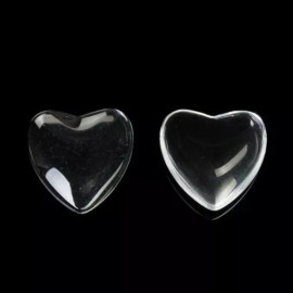Unbranded 10 pcs. Heart Clear Round Glass Dome Seals Tiles – 10mm (0.39″)