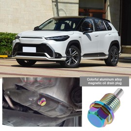 ECSiNG 2PCS M14 x 1.5 Oil Drain Plug Multicolored Aluminum Magnetic Oil Drain Plug Sump Drain Nut Bolt with Screw Gasket Compatible with Toyota