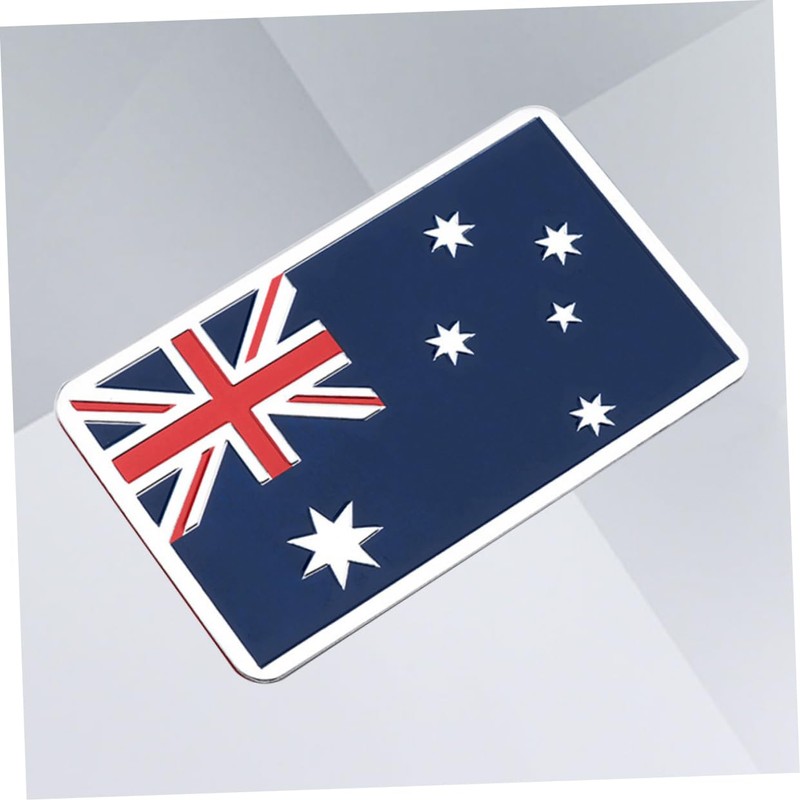 SUPVOX Australia Car Emblem Sticker - Rectangular Aluminum National Flag
