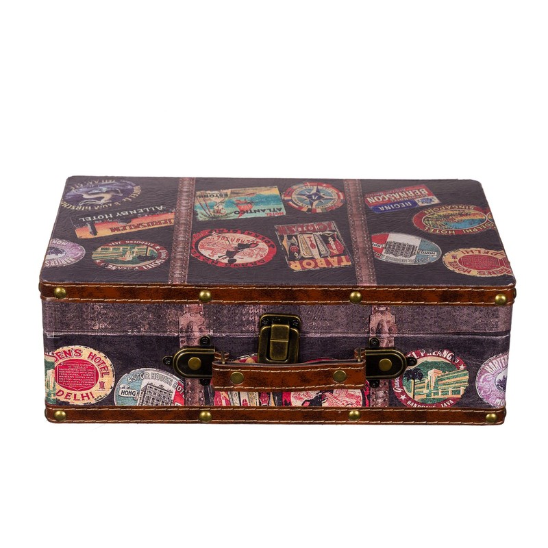 Birendy KD 1291 Chest Suitcase Set Wooden Chest Faux Leather