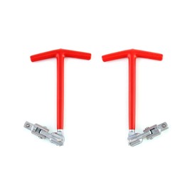 QWORK Spark Plug Socket Wrench, Universal,T-handle, 6mm (5/8") & 21mm (13/16") Remover Installer