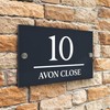 Badgemaster Modern Anthracite House Number Sign Plaque Stainless Steel Standoffs