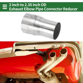 Motoforti 2"OD to 2.35"OD Mandrel Exhaust Bend Elbow Concentric Reducer T304 Stainless Steel Pipe Adapter 4 Inch Length Silver Tone