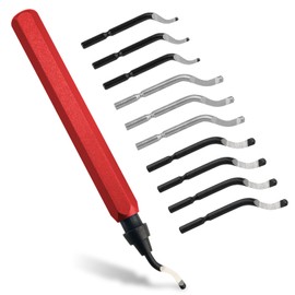 BOXOB Deburring Tool 3D Print Printer Printing with 10pcs High Speed Steel Blades Kit, Professional Deburr Tool with Ergonomic Handle for Wood Metal Plastic PVC Pipe Copper