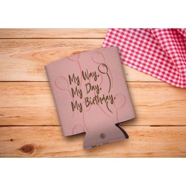 Birthday Girl Gifts For Girls My Way My Day My Birthday Script Word Art 96-Pack Can Drink Sleeves Party Pack