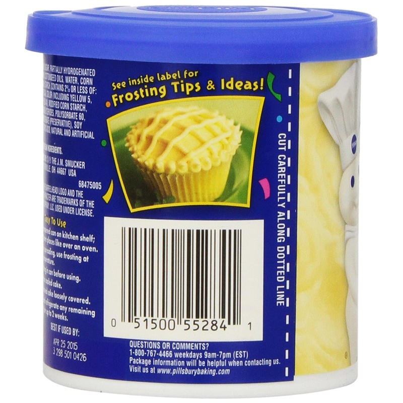 Pillsbury Creamy Supreme Frosting Buttercream Flavored, 16-Ounce (Pack of 8)