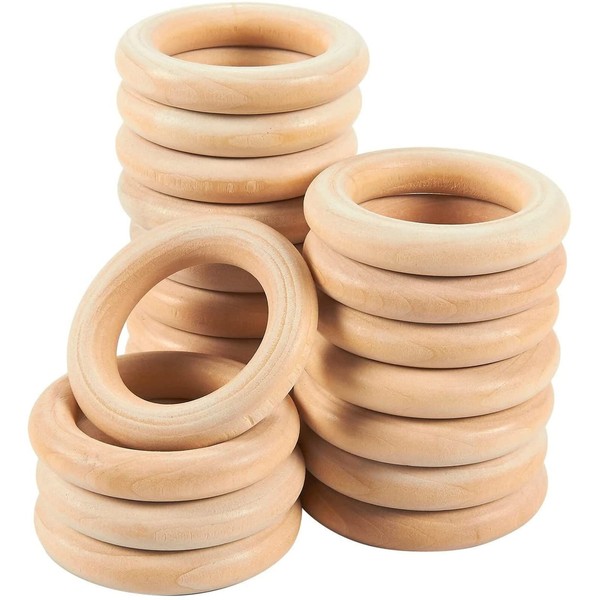 Wooden Rings for Crafts (5.5 cm 20-Pack)