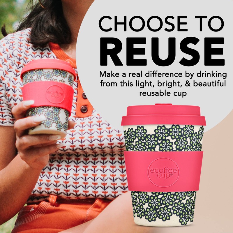 Ecoffee Cup: Like, Totally! with Pink Silicone 12oz