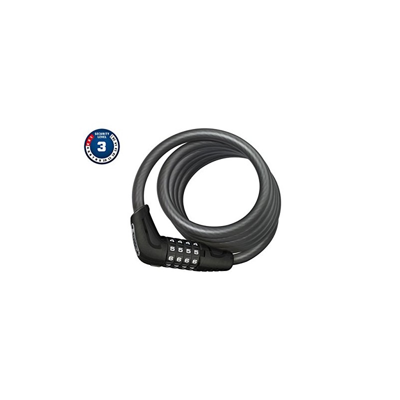 ABUS 5 Series Combo Coil Cable Lock, Black, 185cm/10mm