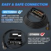 MICTUNING 8ft Trailer Cord with 7-Way Plug, Inline Junction Box