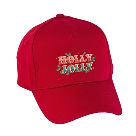 Hippowarehouse Holly Jolly Festive Premium Printed 5 Panel Baseball Cap hat OneSize Adults Red