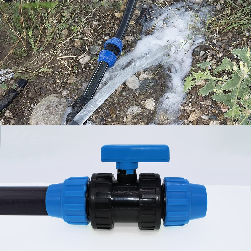 AIMEKE 25 mm PE Pipe Ball Valve Plastic Clamp Connector