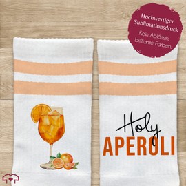 Shirtracer - Party & Tennis Socks Holy Aperoli Socks Aperol Gift Socks Holy Aperoli Gift Aperol Spritz Funny Tennis Socks Alcohol Funny I, 09 Pastel Orange