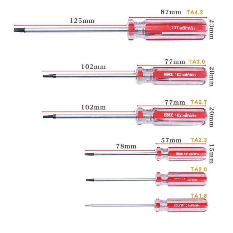 5pcs Triangle Screwdriver Set Magnetic Triangle Screwdriver Bits 1.8mm 2.0mm