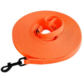 Tagfur Recall Lead for Dogs, Recall Lead 5 m/10 m/15 m/20 m with Handle and D-Ring, Waterproof and Easy to Clean Dog Lead Training Lead for Small, Medium, Large Dogs, (Orange, 5 m)