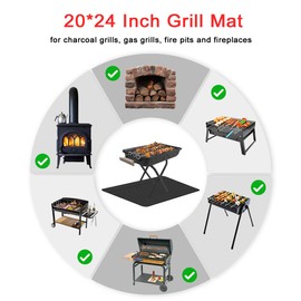 Fire Pit Mat for Solo Stove Mesa 20 x 24in Table Mat Under Fire Pit Square Small Under Grill Mats for Outdoor Grill Table Top Protection