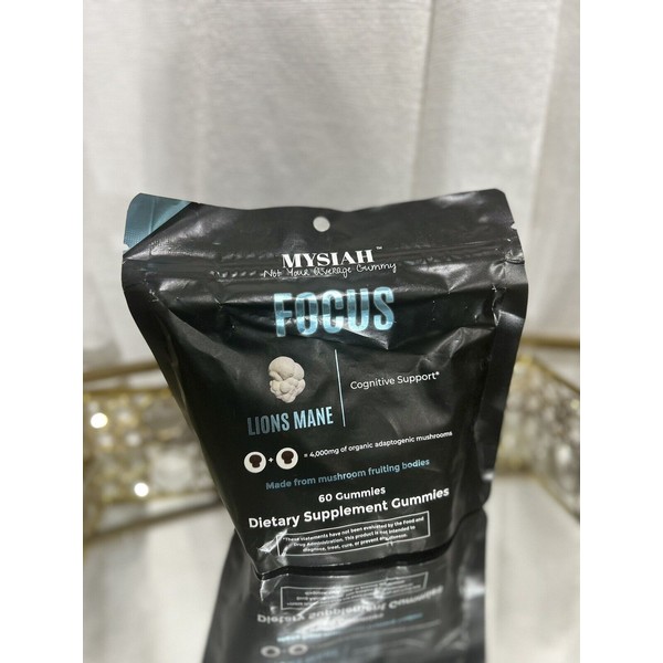 Mysiah Focus Lions Mane Cognitive Support 60 Gummies Dietary Suplement