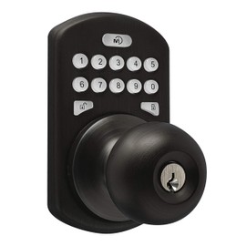 MiLocks CKK-02OB Titan Keyless Entry Door Lock - Deadbolt Smart Door Knob Handle with Backlit Electronic Keypad, Adjustable Latch and Audible Tones for Interior Front Doors & More, Oil Rubbed Bronze