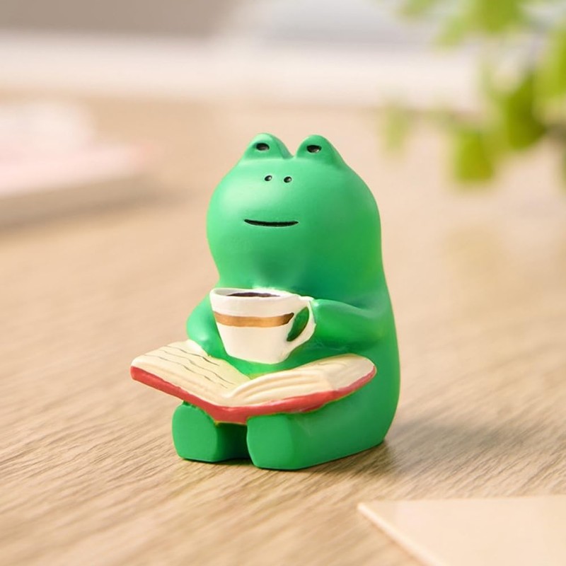 Byttlerom Cartoon Frog Rocking Chair Table Lamp Ornament Miniatures Figurines