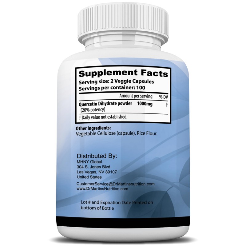 1000mg Quercetin - 200 Capsules | Immune Support, Antioxidant for