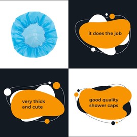 Style Shower Hat - Lightweight Plastic Caps for Hair - Thick Reusable Head Cap - Bulk Shower Cap