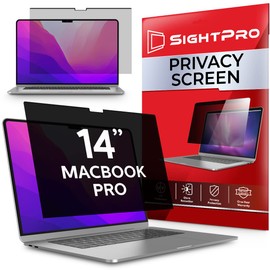 SightPro Magnetic Privacy Screen for MacBook Pro 14 Inch (2021, 2022, 2023, M1, M2, Pro, Max) Removable Laptop Privacy Filter Shield and Anti-Glare Protector
