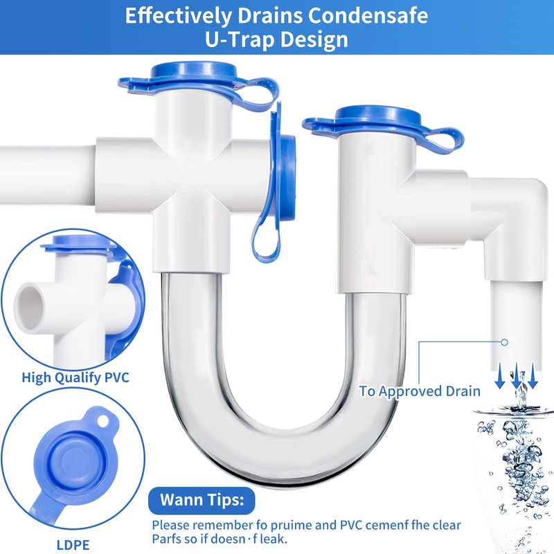 DECOAIRCON 3/4 -inch Standard Condensate Trap with Cleaning Brush, PVC