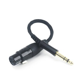 1/4" TRS 6.35mm Male to 4-Pin XLR Balanced Female Headphone Audio Adapter Cable 6N OCC Copper Single Crystal Silver Plated Wires