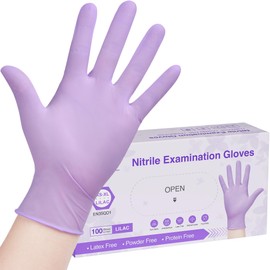 SwiftGrip Disposable Nitrile Exam Gloves, X-Large, 100ct Box, 3-mil, Lilac Gloves Disposable Latex Free, Powder Free Gloves for Cooking, Cleaning, Examination