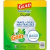 GLAD ForceFlex Tall Kitchen Drawstring White Trash Bags, Gain Original