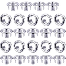 Boao 24 Packs Sink Overflow Ring Cover Bathroom Sink Hole Trim Overflow Cover Round Hole Insert Spares for Bathroom Kitchen Basin Replacement
