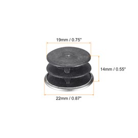 HARFINGTON Post End Cap Cover, 8pcs 22mm(7/8") OD Fence Post Cap Steel Head Round Pipe Tube Cover Insert Plug for Guardrail Railing, 19x14mm(IDxH)