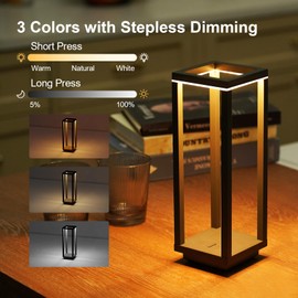 Halostorms 4 Pack Cordless Table Lamp Rechargeable, IP55 Waterproof, 60h Runtime Protable Outdoor Table Lamps, 3 Color Stepless Dimming Battery Powered Table Lamp for Dinner/Restaurant/Bedroom/Cafe