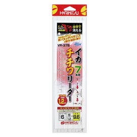 HARIMITSU VR-37B Leader Ikachichiwa Reader, 7 Pieces, Fluorocarbon, 3.8 ft (9.6 m), No. 6