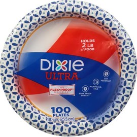 Dixie Ultra Paper Plates, Large 10 Inch | Heavy Duty | Microwave-Safe | Soak-Proof | 100 Count, Pack of 4