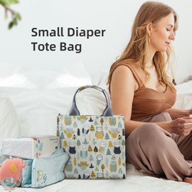 PHEBEN Small Diaper Bags Waterproof Travel Tote Mini Diapers Bag Multi-Function Baby Handbag Crossbody Purse (owl)
