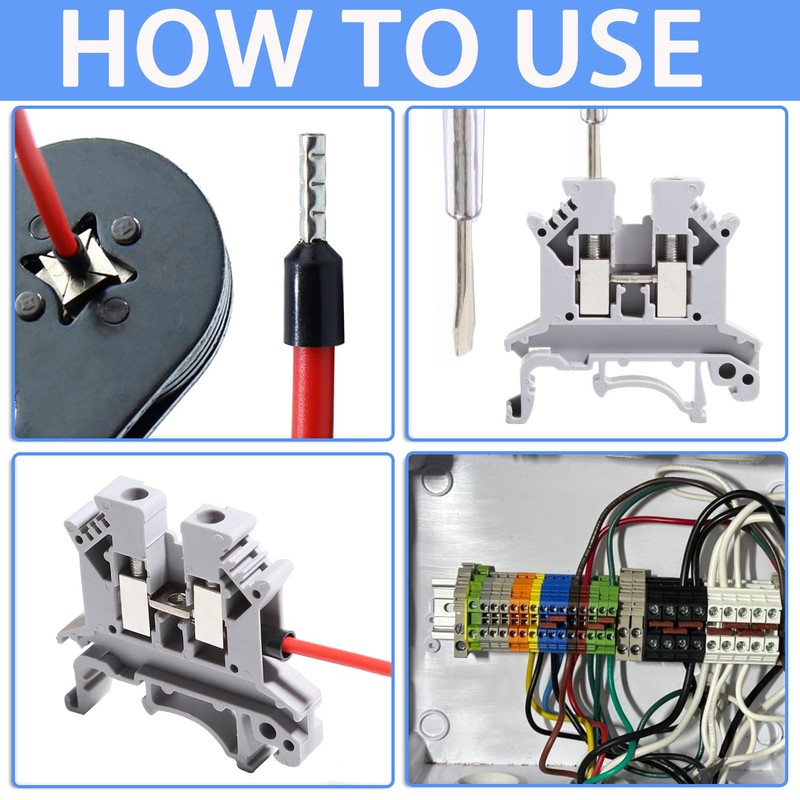 XINTAIHELE DIN Rail Terminal Blocks Kit DK2.5N Terminal Block Connectors