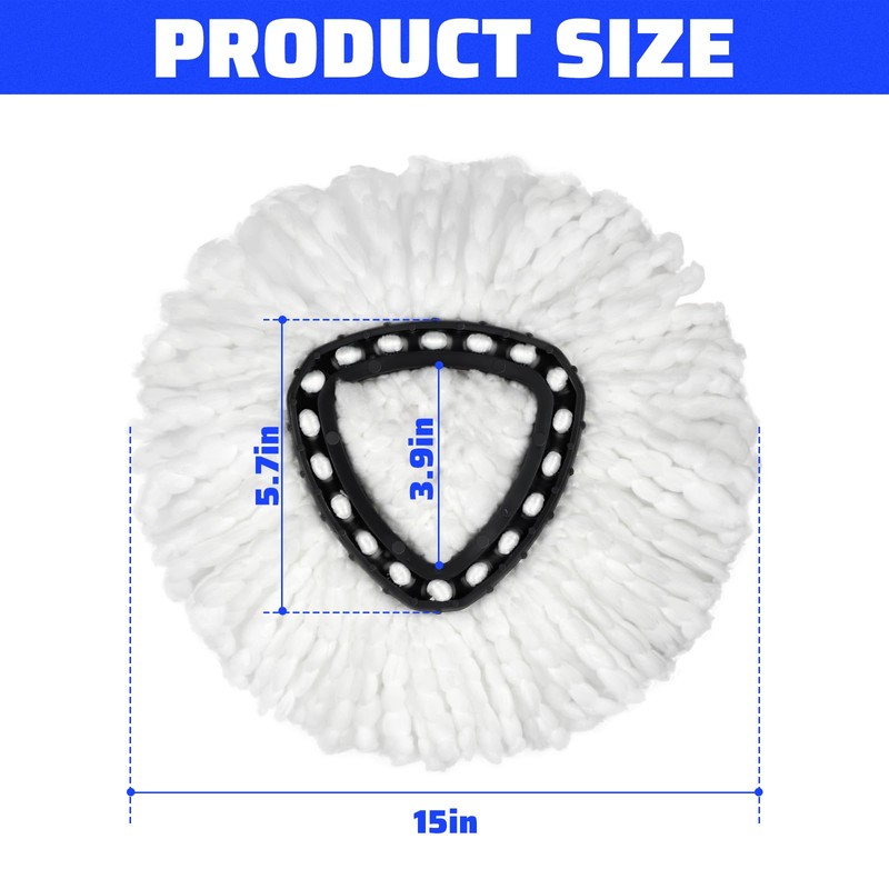 3 Pack Replacement 360° Rotating Mop Heads, Mop Replace Head
