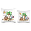 Coconut Graphic Clipart Throw Pillow
