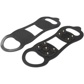 Highlander Snow Plus Ice Grippers Stretchable Thermoplastic Rubber Construction - Black, Size 7-12
