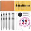 AIYUNDI Tunisian Crochet Hooks Set with Cable, 6-Inch Aluminum Interchangeable