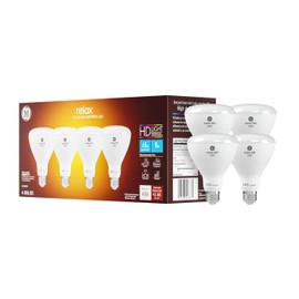 GE Relax LED Light Bulb, 65 Watt, Soft White, BR30 Indoor Floodlight (4 Pack)