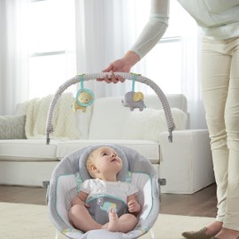 Ingenuity Ingenuity Soothing Baby Bouncer Infant Seat with Vibrations, -Toy Bar & Sounds, 0-6 Months Up to 20 lbs (Morrison)