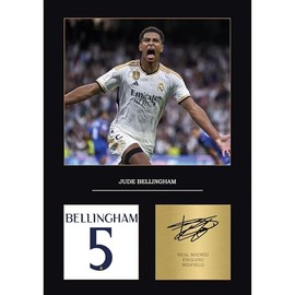 Jude Bellingham Gift Signed A4 Print Display Unframed Madrid Gifts For Boys Digitally Reproduced Signature Bellingham Gifts For Boys